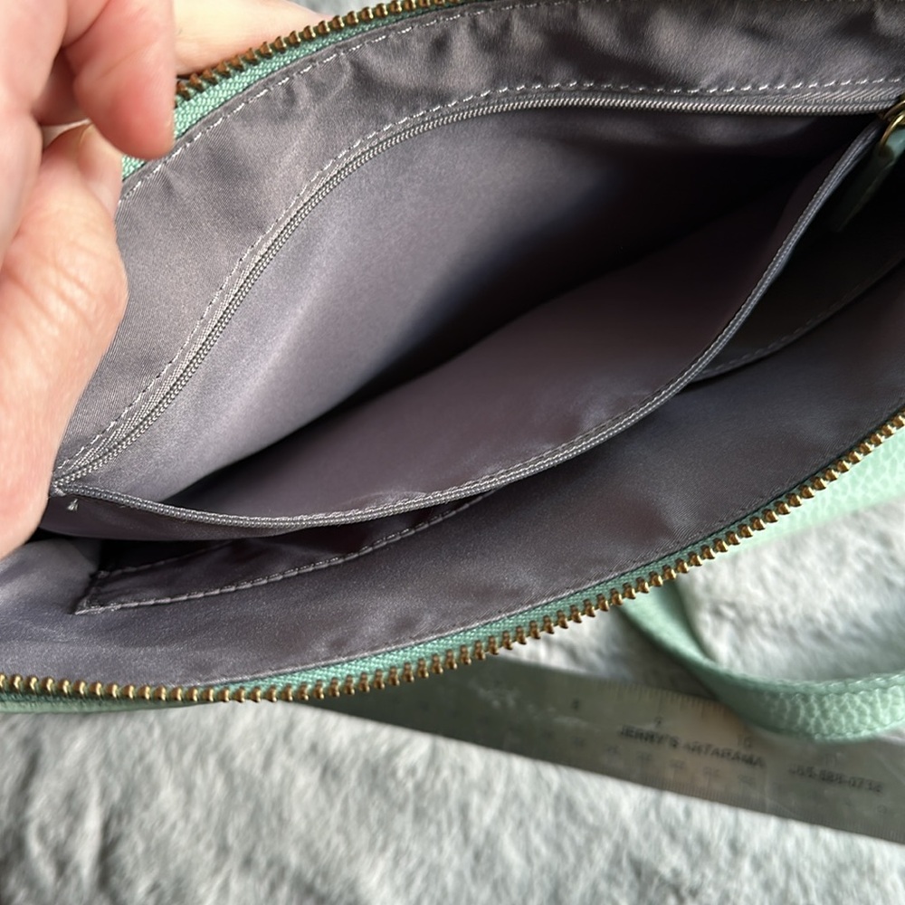 Pair of Fossil Purses - a sea-foam green Crossbody and a black over the shoulder - Picture 7 of 16